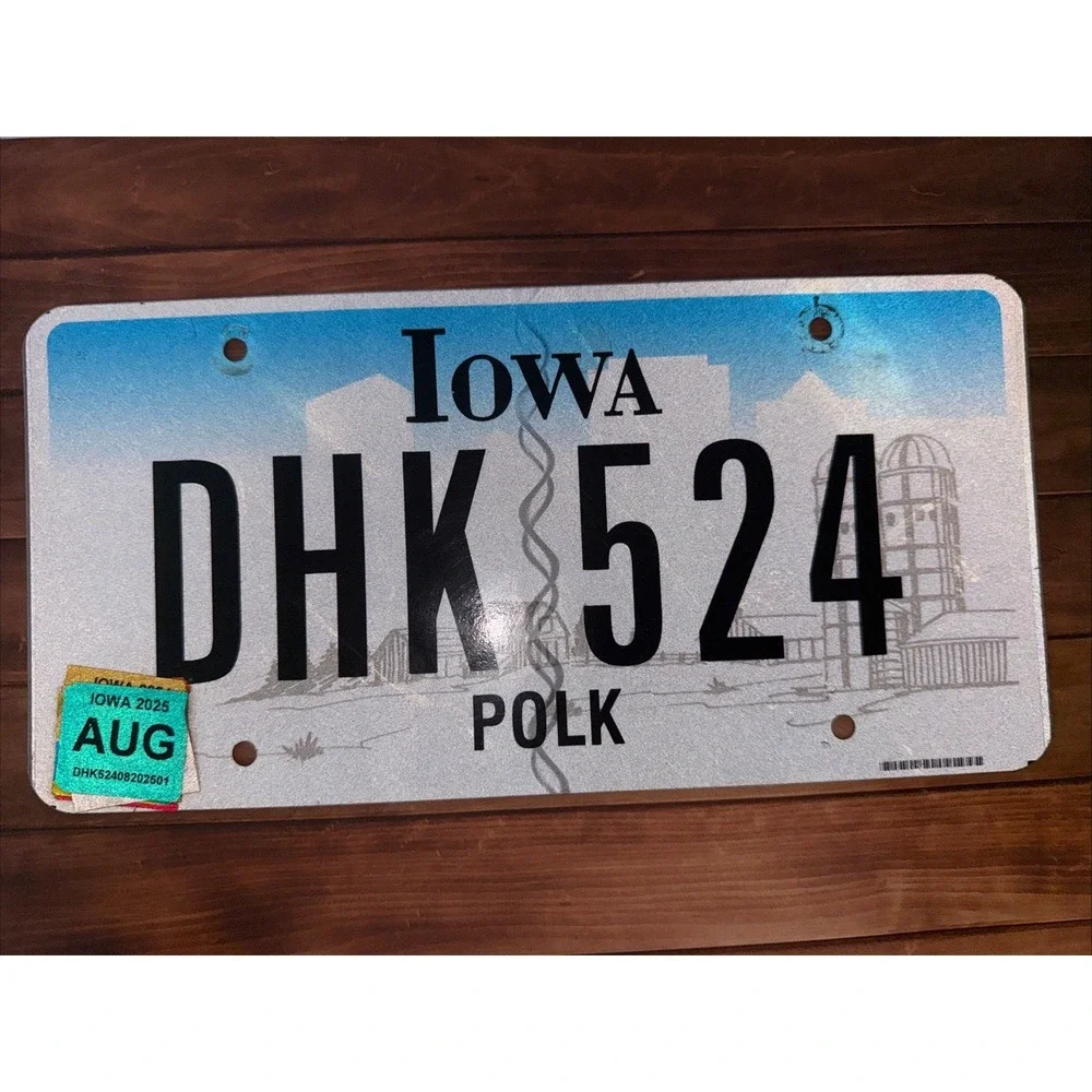 Metal License Plate - IOWA - Polk County - Expired